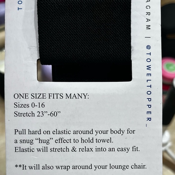NWT TOWELTOPPER HAND CRAFTED BAND HOLDS TOWEL UP W/ ADJUSTABLE VELCRO UPPER BAND - Picture 12 of 12